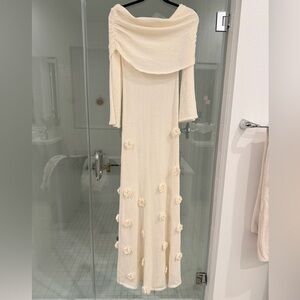 Meshki Cream Long Sleeve Floral Dress